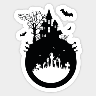 Haunted House Halloween Design Sticker